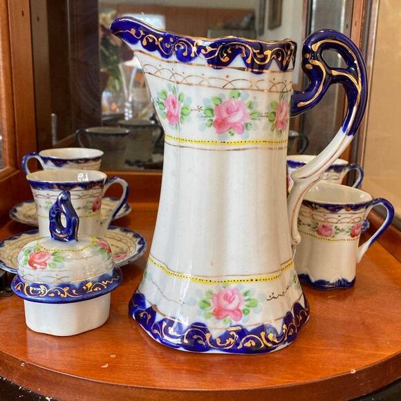 Vintage Hand Painted Tea or Coffee Set - Picture 3 of 5